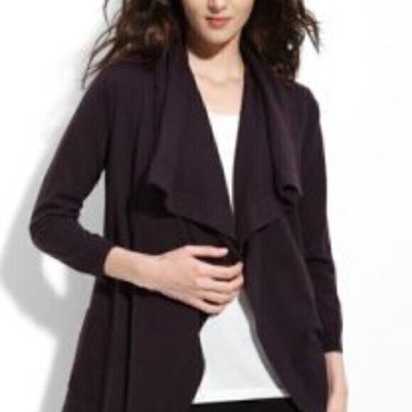 Theory Maritza B. New Steady Drape Front Cardigan in Purple Size P/TP - Picture 1 of 11